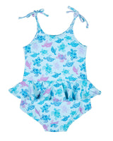 Turtle Print Skirted Swimsuit