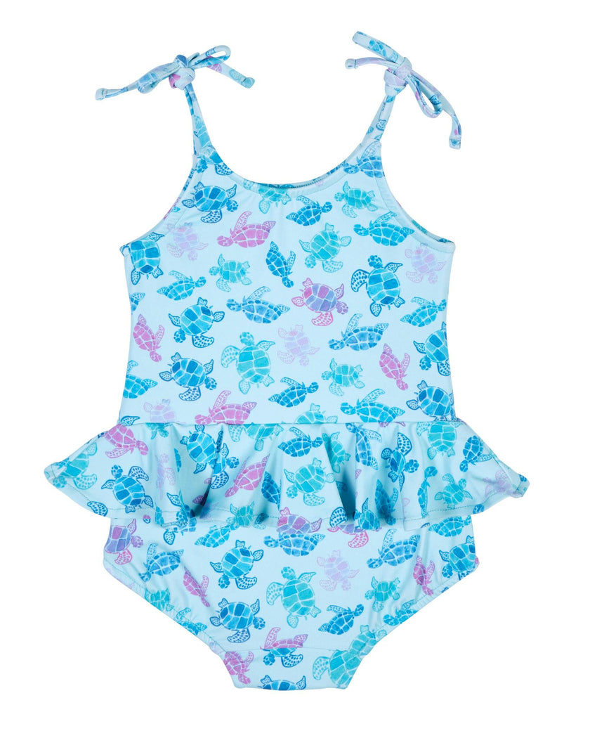 Turtle Print Skirted Swimsuit