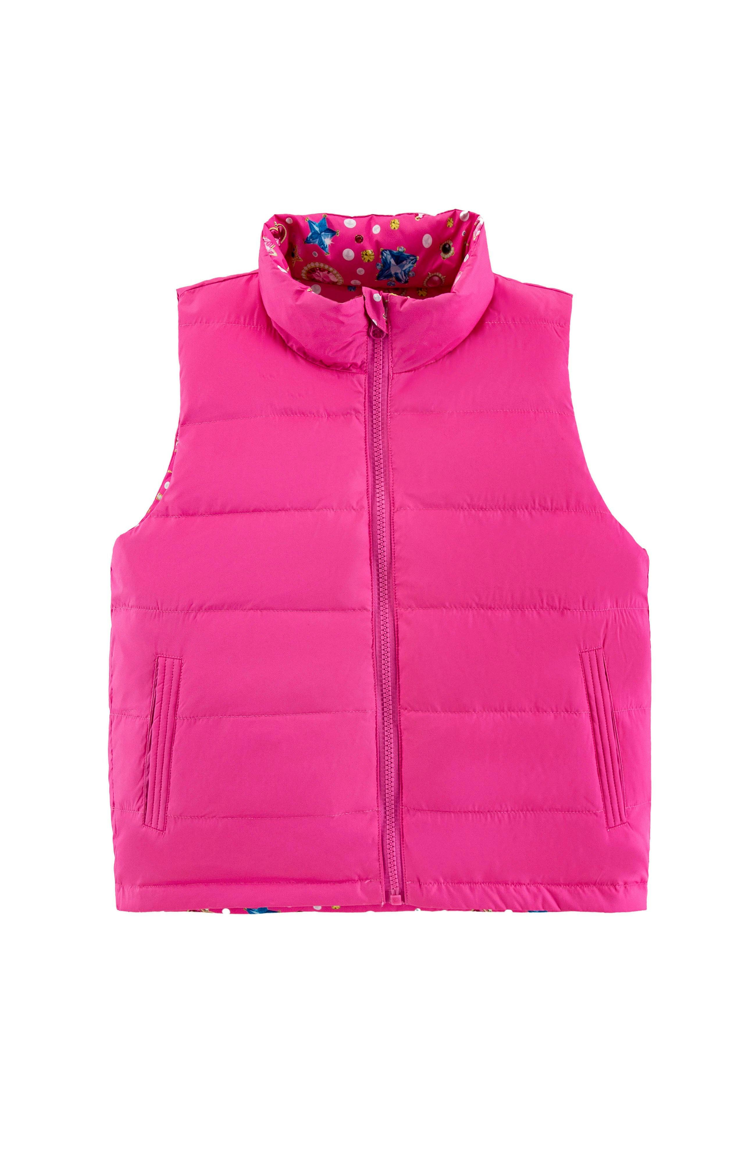 Casey Reversible Lightweight Down Puffer Vest, Gems and Pearls