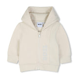 Beige Logo Baby Hoodie Set