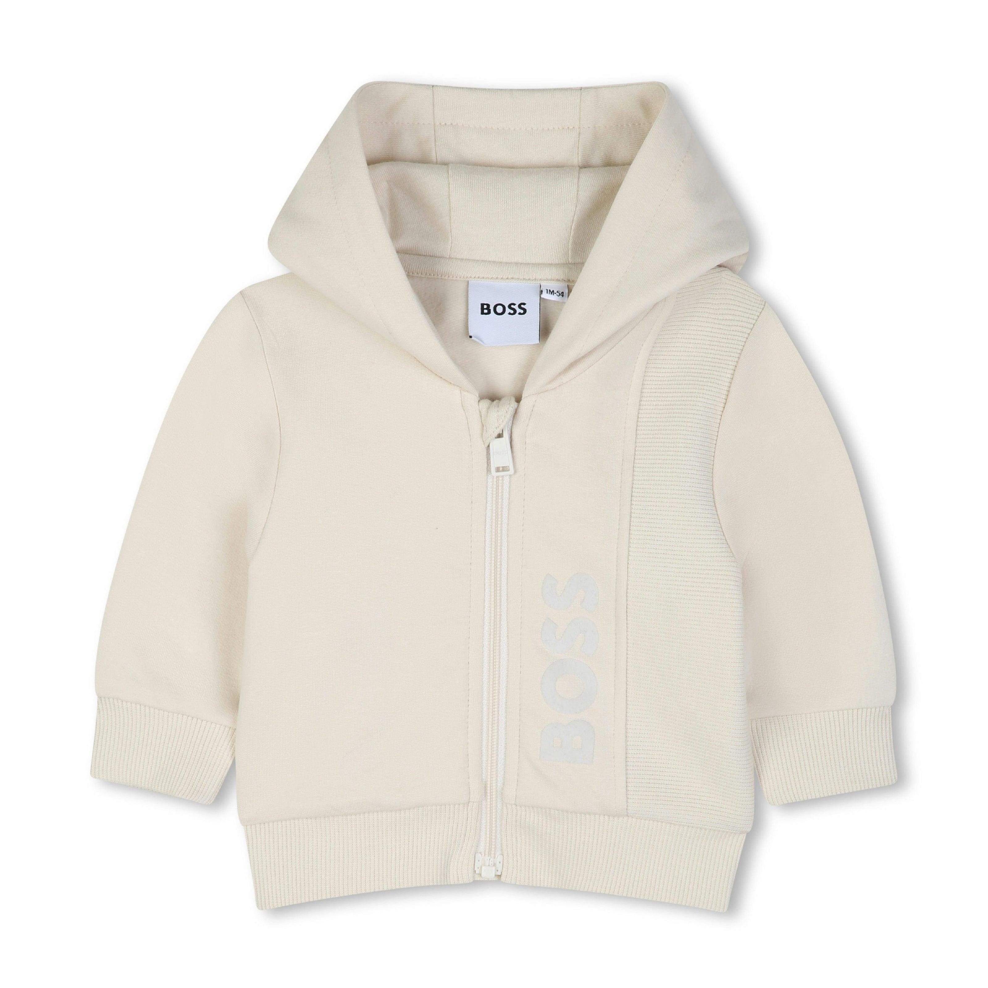 Beige Logo Baby Hoodie Set