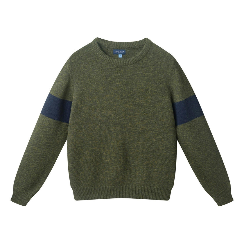 Big Kid (8-18) Marled Crewneck Sweater | Green