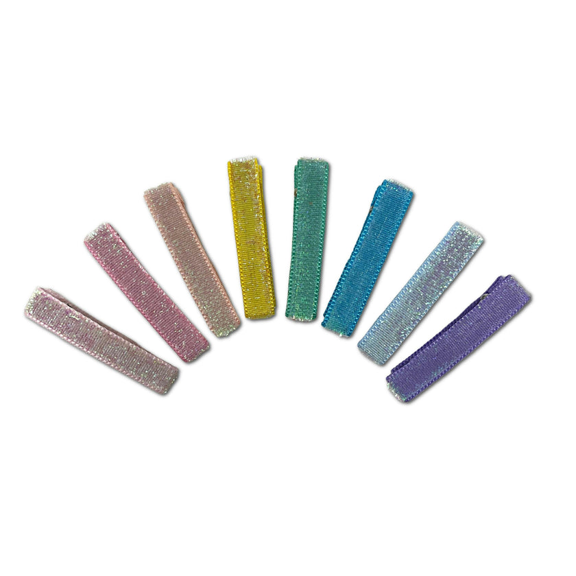 Glitter Velvet Alligator Bar Clips Bundle Set