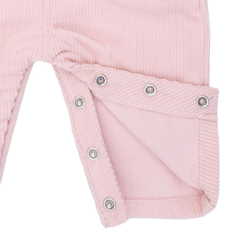Veiled Pink Corduroy - Uni Old School Overall with Horse Applique