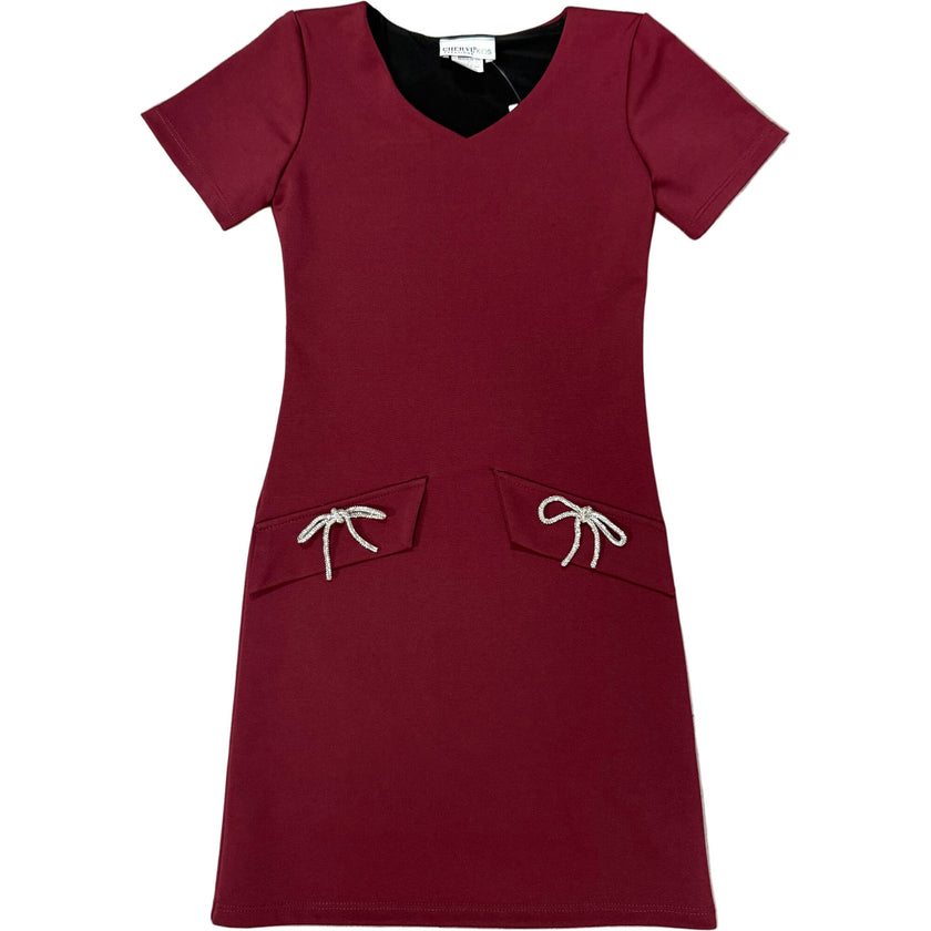 Girls ShortSleeve Dress With Bow