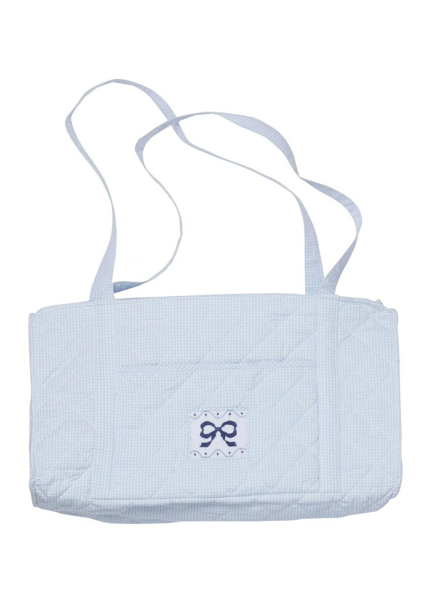 Quilted Luggage - Blue Bow