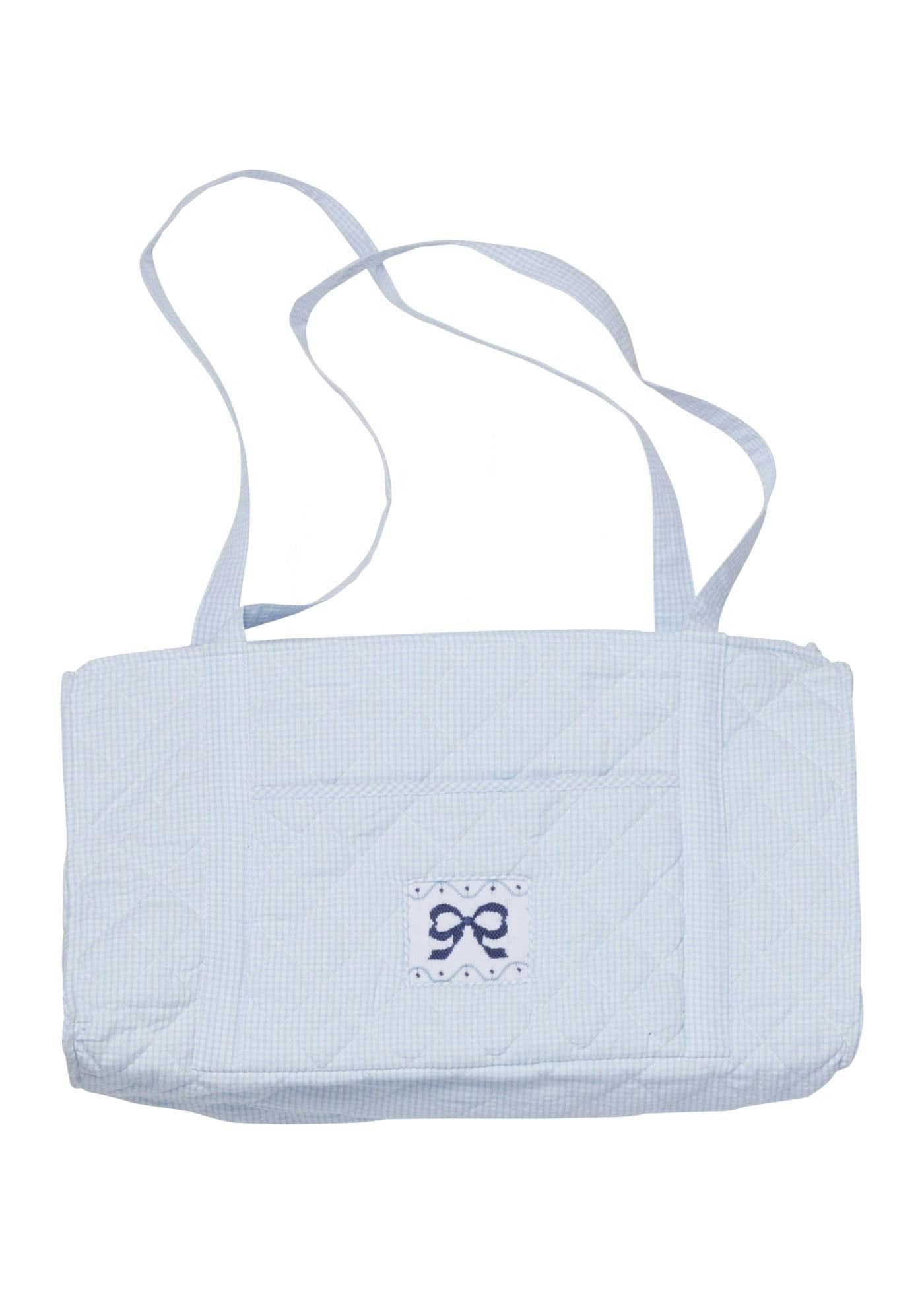 Quilted Luggage - Blue Bow