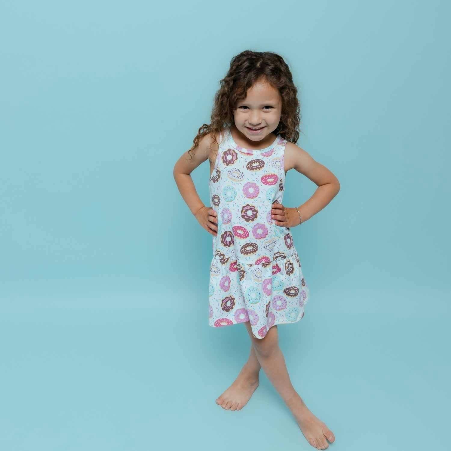 Sleeveless Drop Waist Dress With Matching Shorts