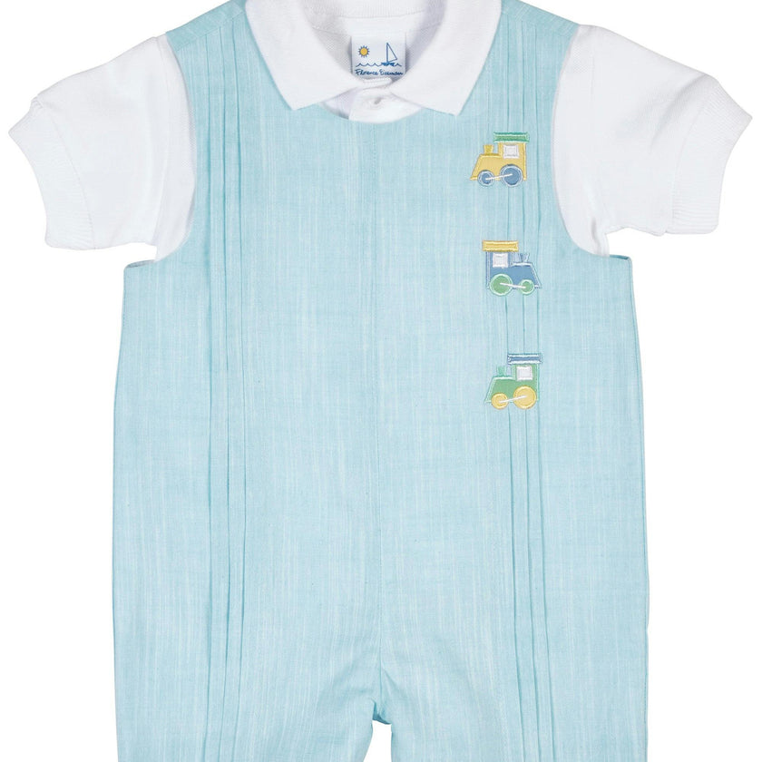 Linen Look Shortall With Trains
