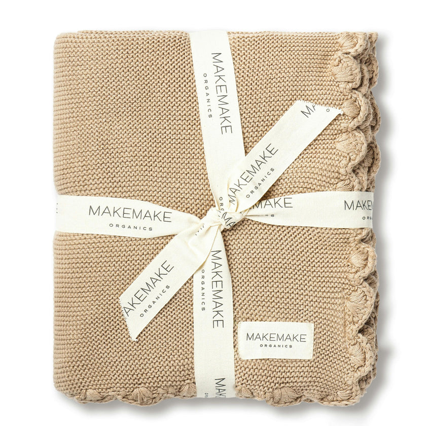 Organic Cotton Scalloped Baby Blanket