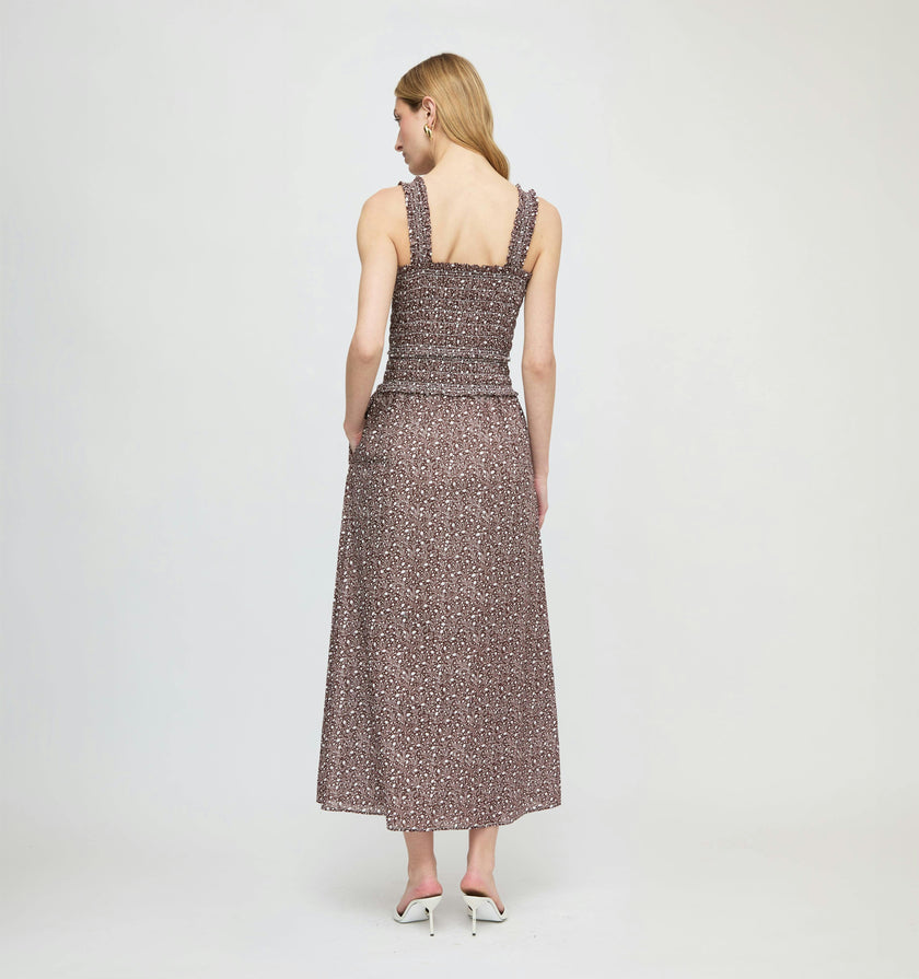 The Azalea Maxi Nap Dress - Chocolate Ditsy Thistle