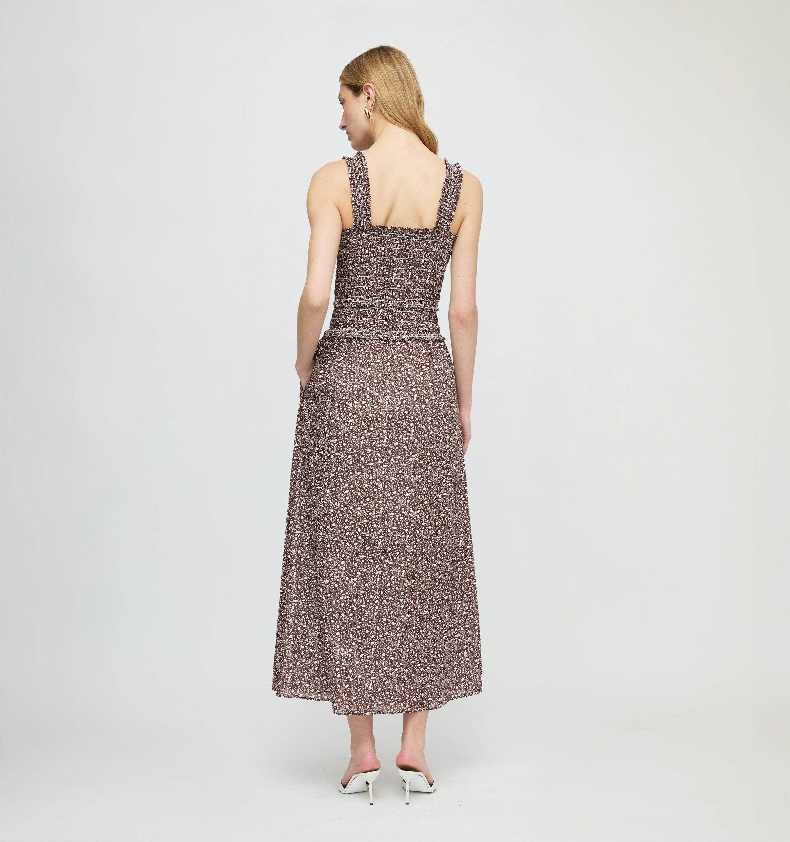 The Azalea Maxi Nap Dress - Chocolate Ditsy Thistle