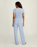 Women's Pointelle T-Shirt in Periwinkle