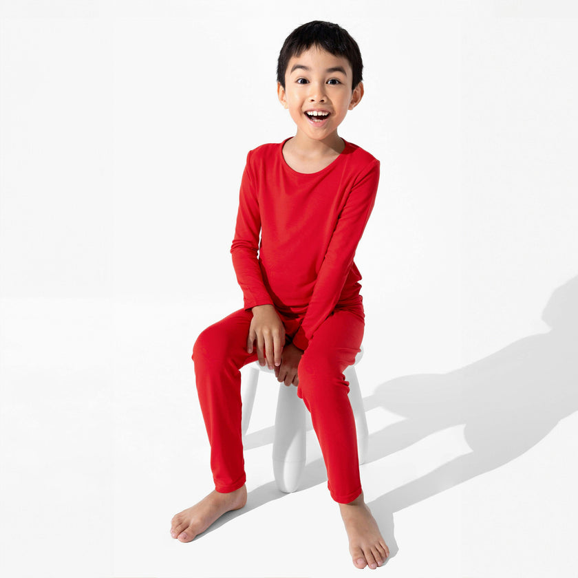 Winterberry Red Kids Bamboo Pajamas