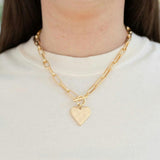 Hammered Heart Toggle Necklace