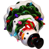 9-Inch Battery Operated Ceramic Light-Up Snowman Tree