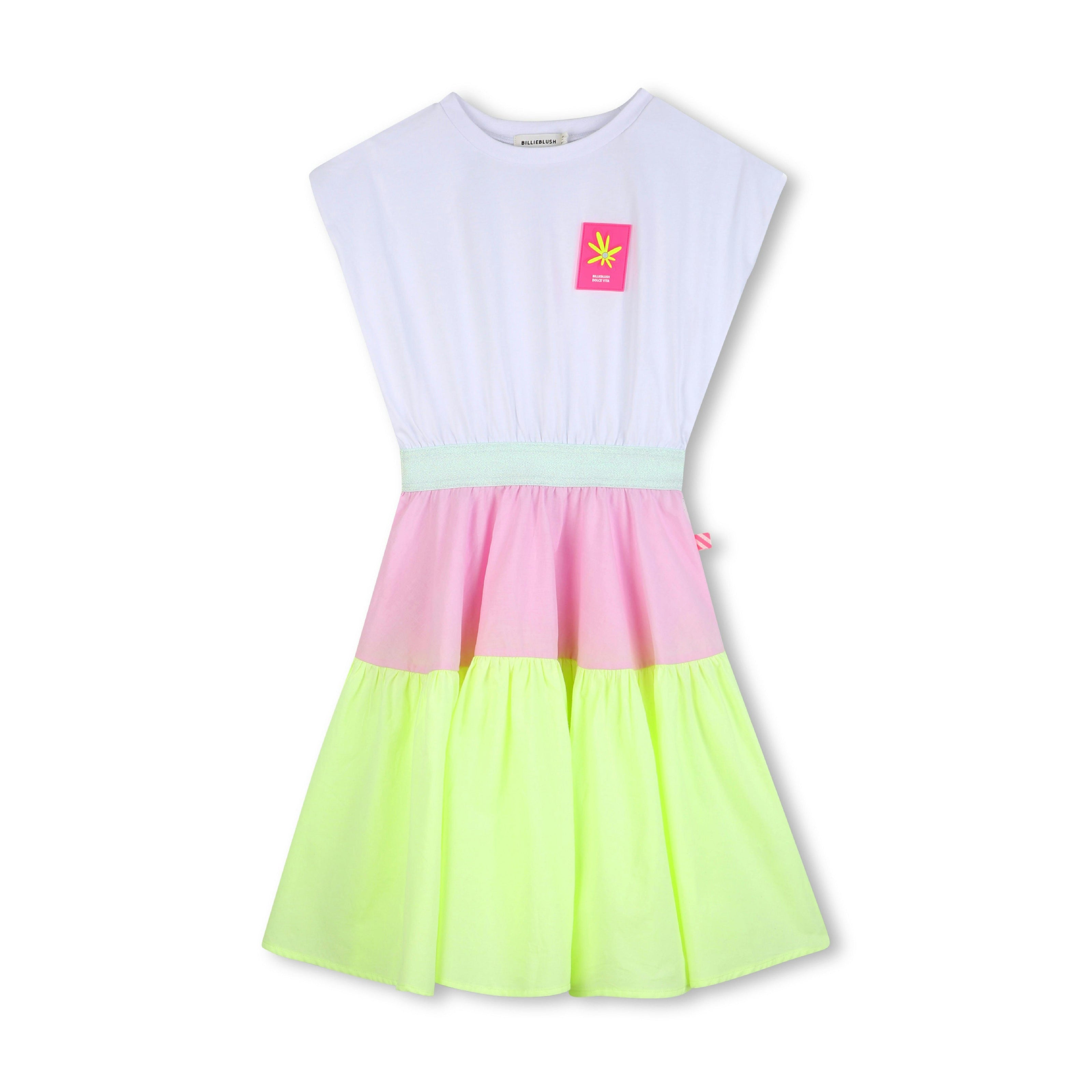 White & Color-Block Kids’ Dress