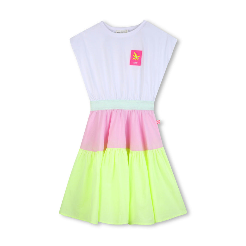 White & Color-Block Kids’ Dress