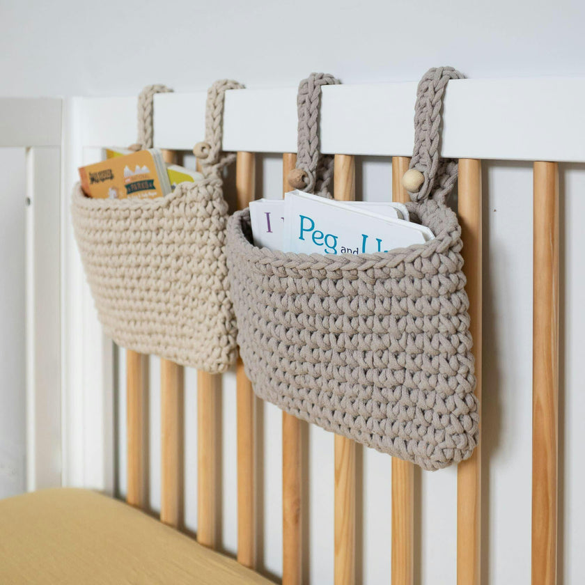 Charlie Farmhouse Hanging Nursery Storage Bin Trio