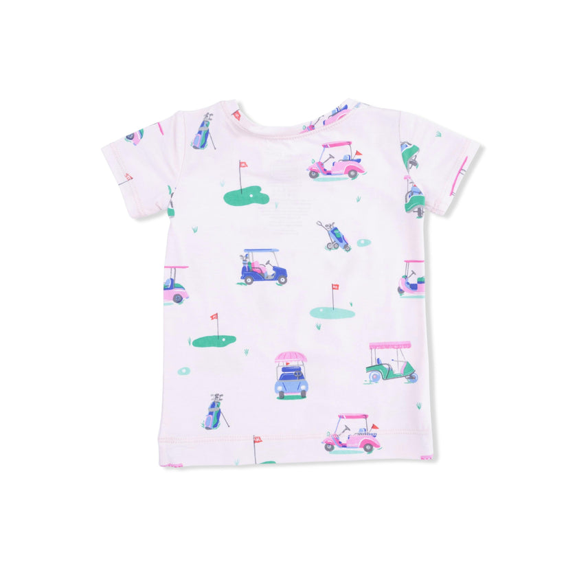 Vintage Golf Carts Pink - Short Sleeve Loungewear Set