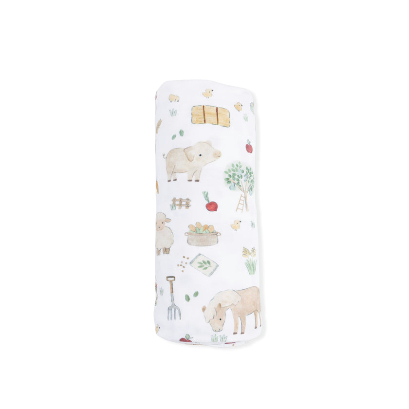 Cute Farm Animals Uni - Swaddle Blanket