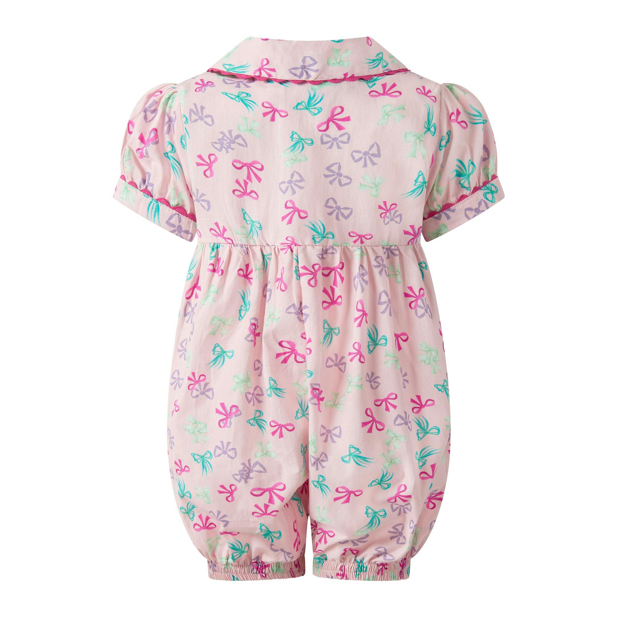 Bow Button-Front Babysuit