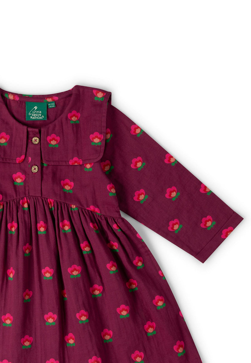 Pink Flowers Sailor Dress, Purple