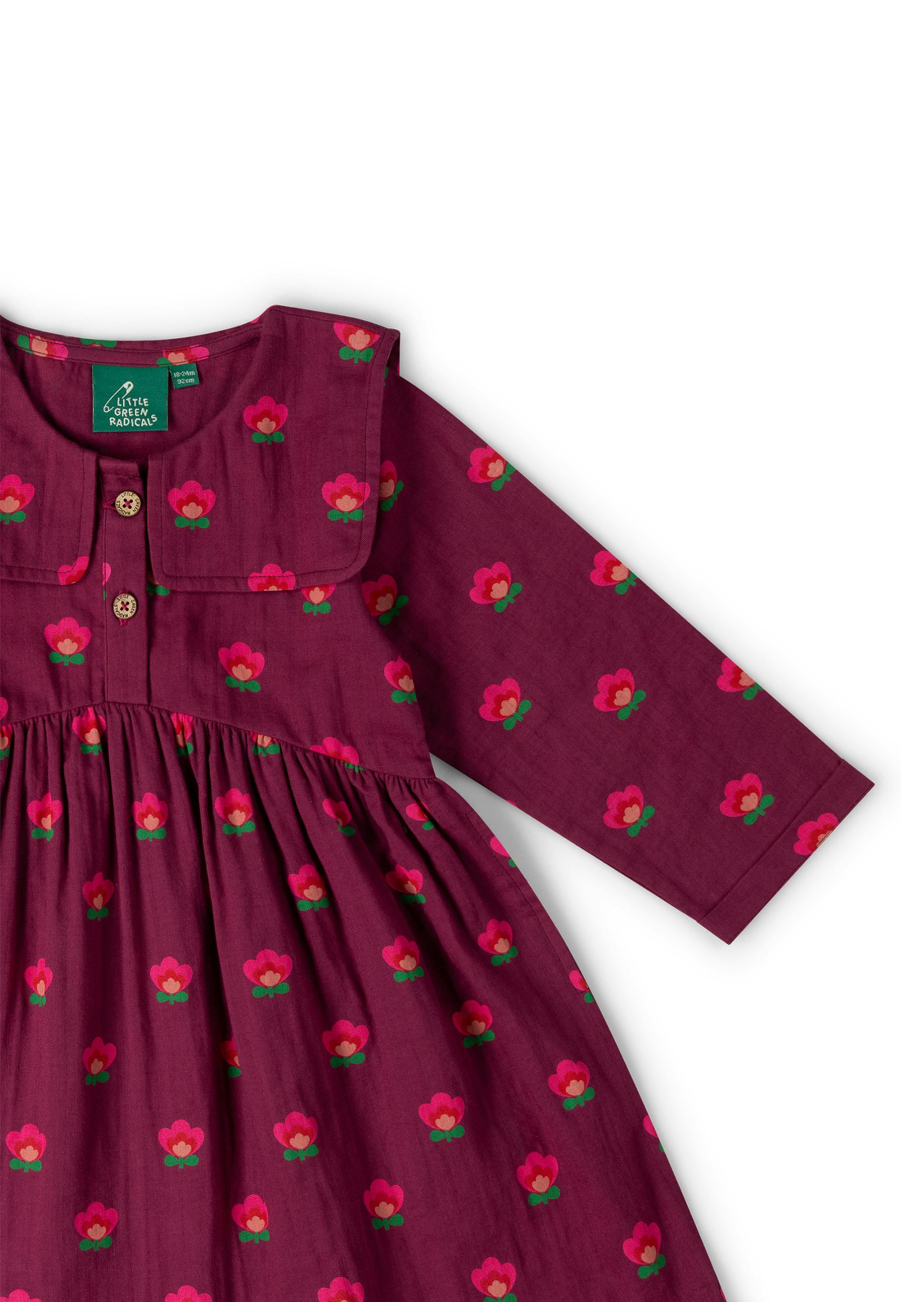 Pink Flowers Sailor Dress, Purple
