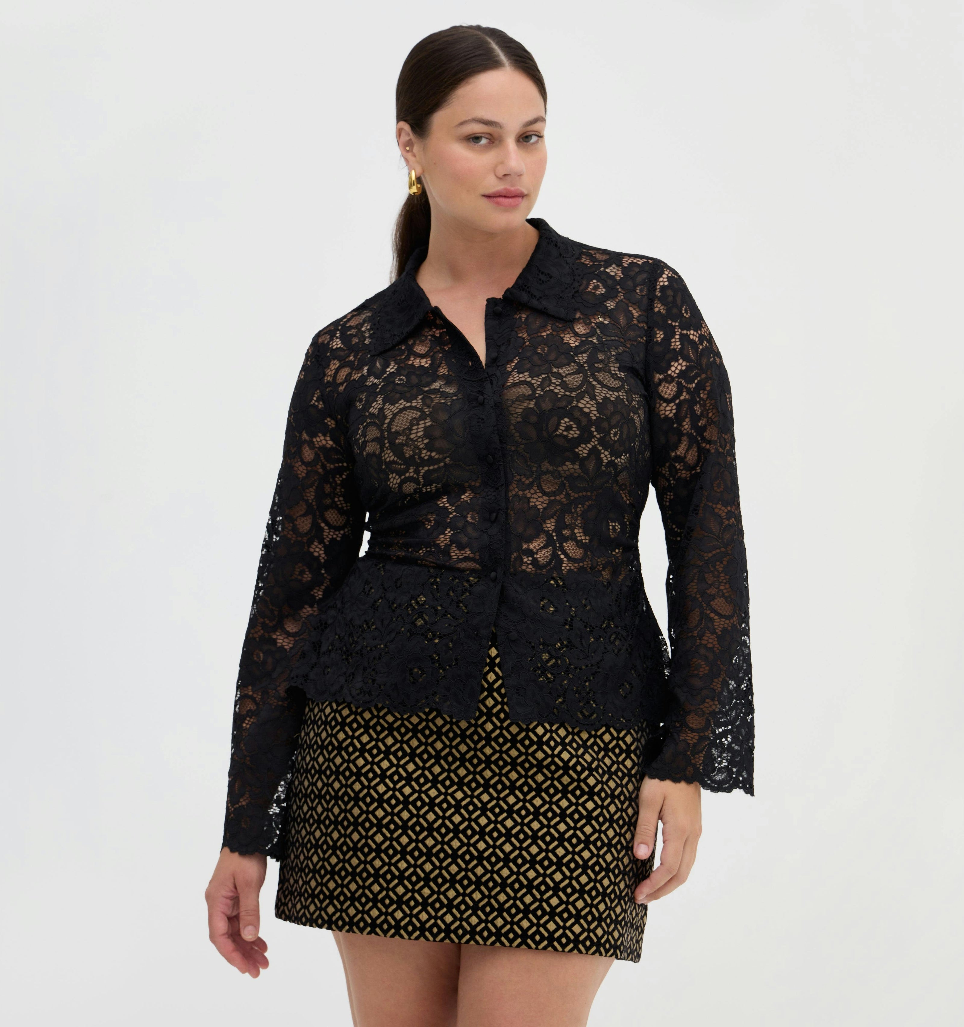 The Jules Top - Black Stretch Lace