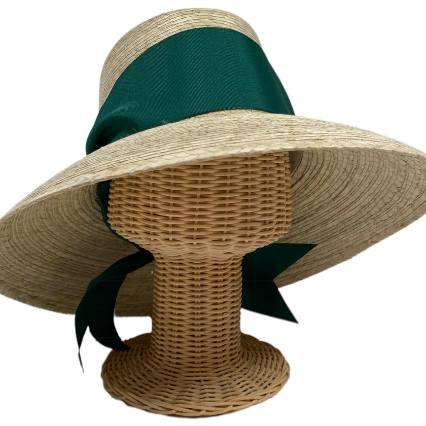 Wildflower Sun Hat - Masters Green Wide & Short Grosgrain Ribbon