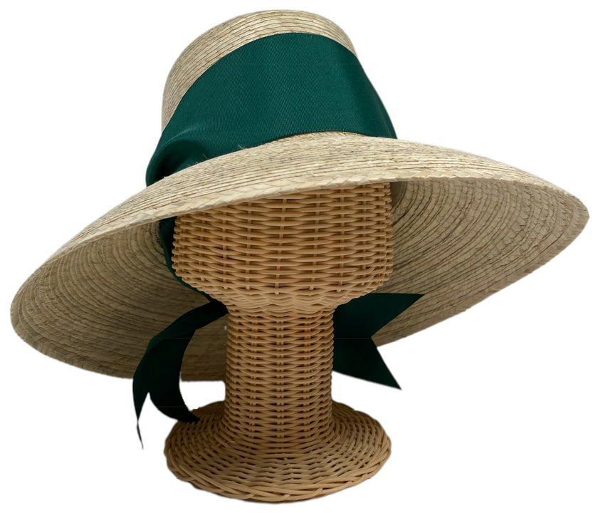 Wildflower Sun Hat - Masters Green Wide & Short Grosgrain Ribbon