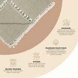 6-Layer Muslin Cotton Baby Blanket (Green Fern)