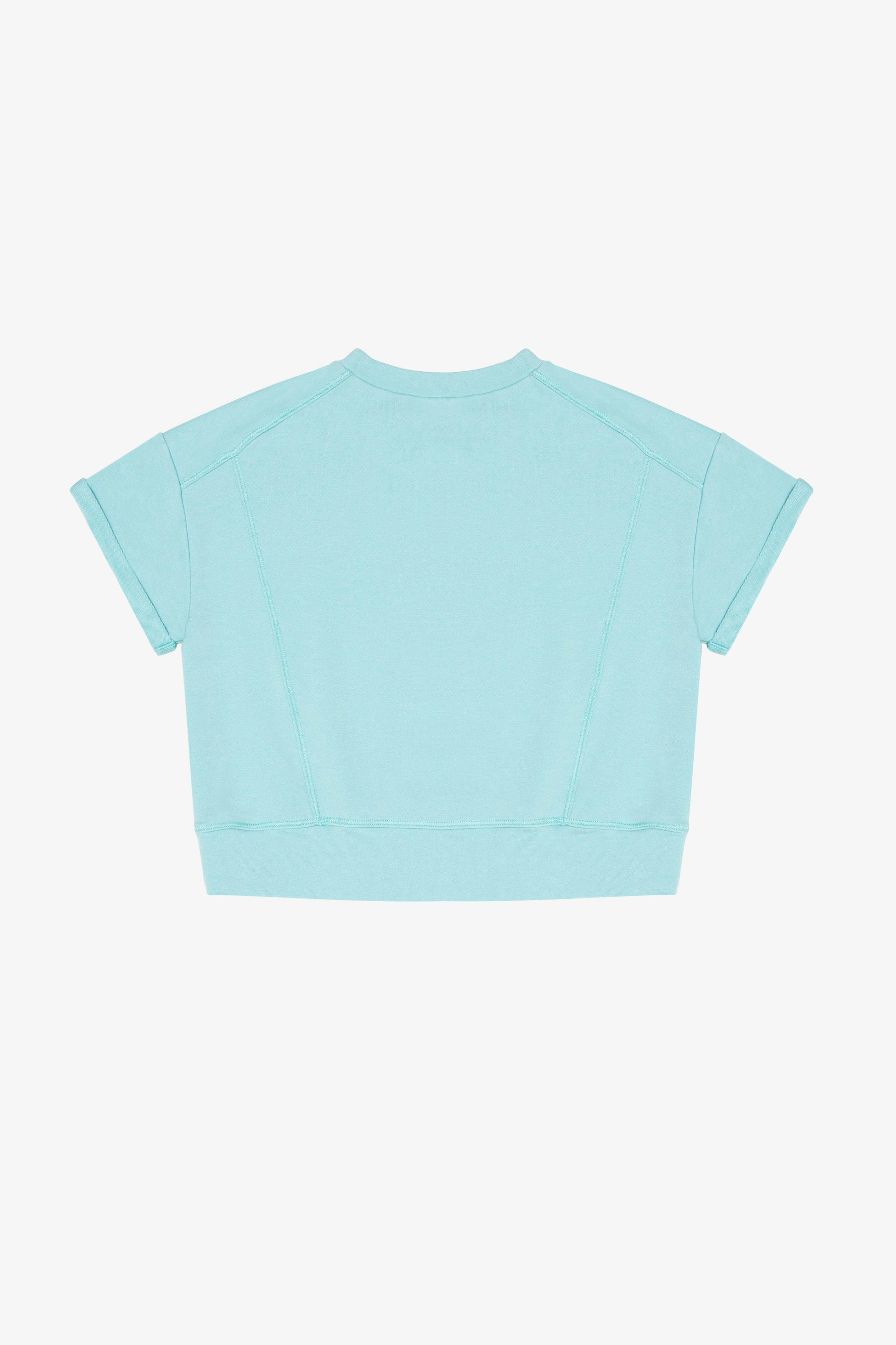 French Terry Rollup Sleeve Waistband Tee