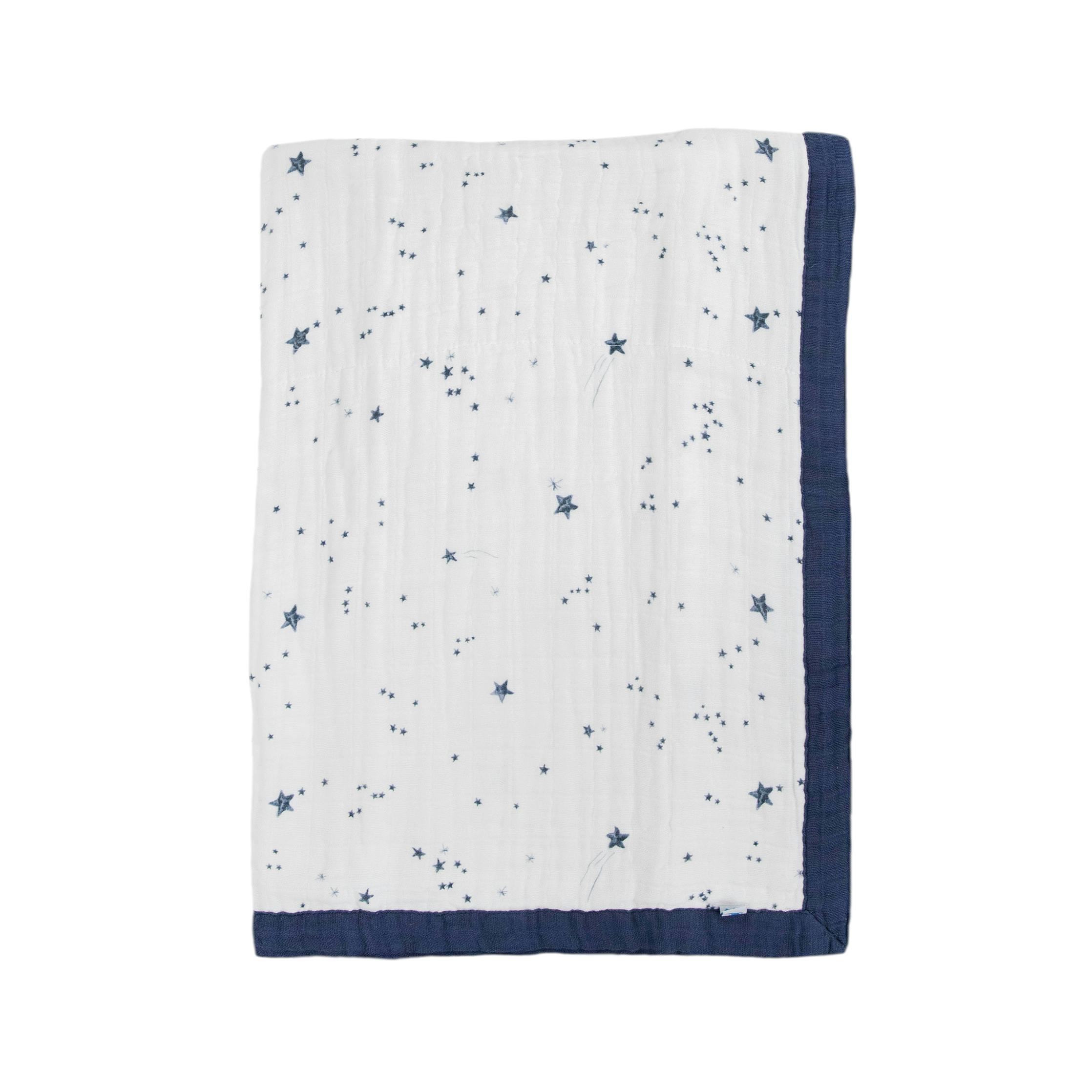 Cotton Muslin Baby Quilt - Shooting Stars