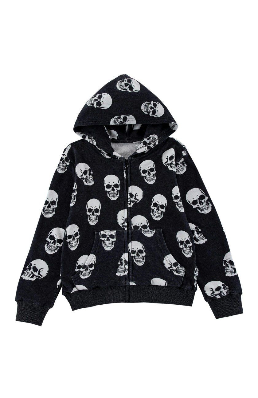 Soft Fleece Zip Up, Skulls