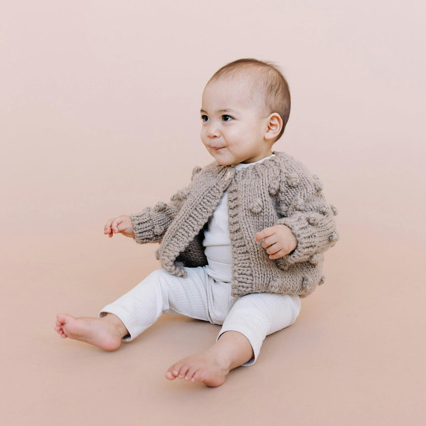 Popcorn Cardigan, Flax