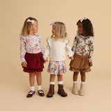 Camel Cotton Corduroy Scalloped Skirt