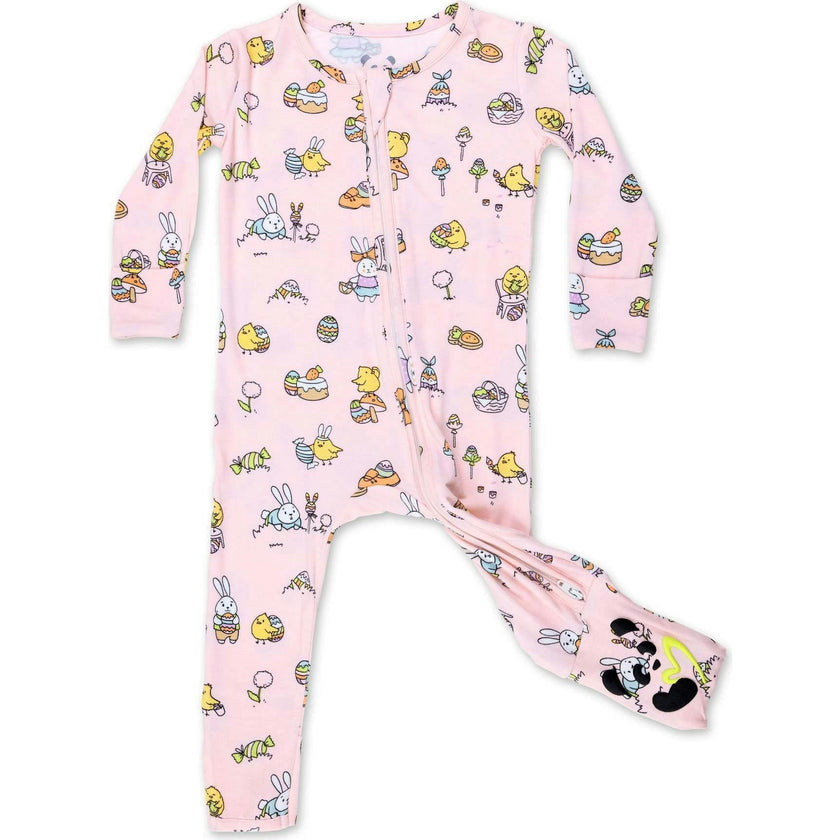 Easter Pink Bamboo Convertible Footie
