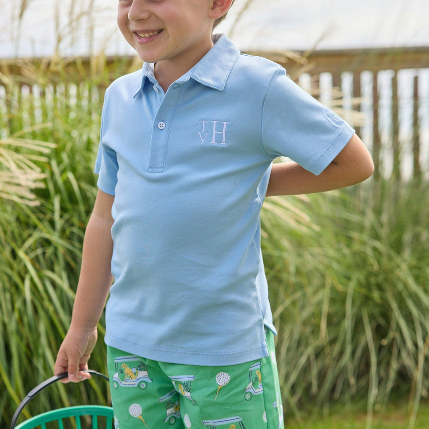 Short Sleeve Polo - Light Blue
