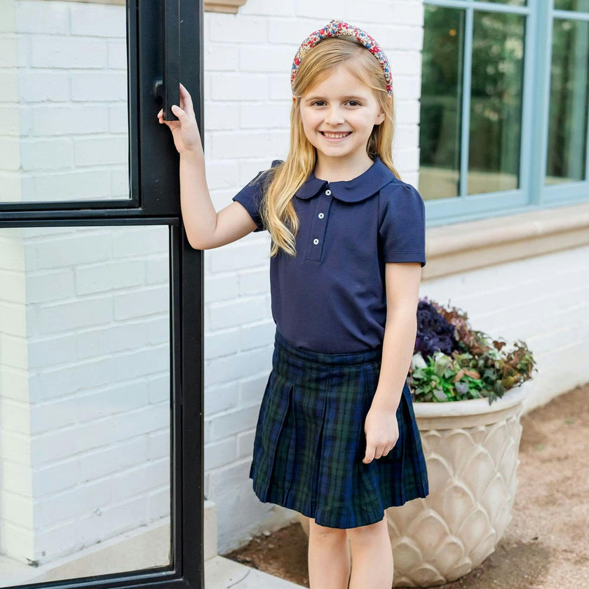 Madison Girls' Pima Cotton Polo Short Sleeve Shirt Navy
