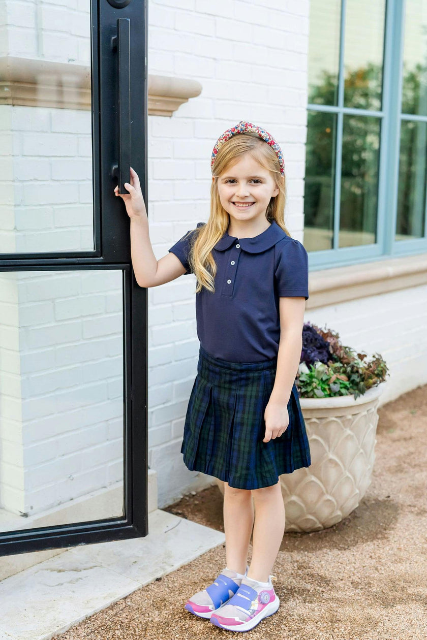 Madison Girls' Pima Cotton Polo Short Sleeve Shirt Navy