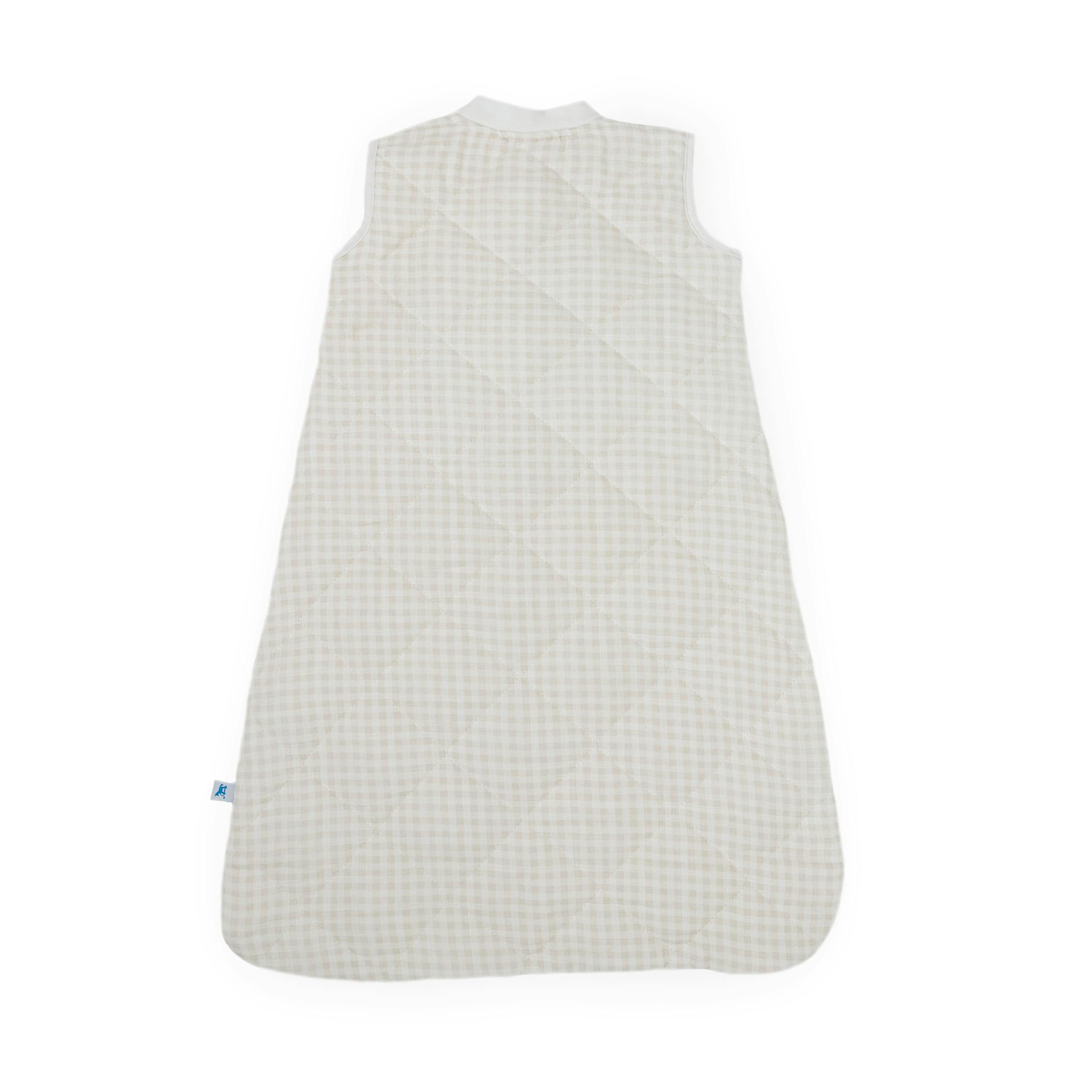 Cotton Muslin Quilted Sleep Bag - Tan Gingham