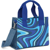 Blue Swirl Denim Crossbody Bag