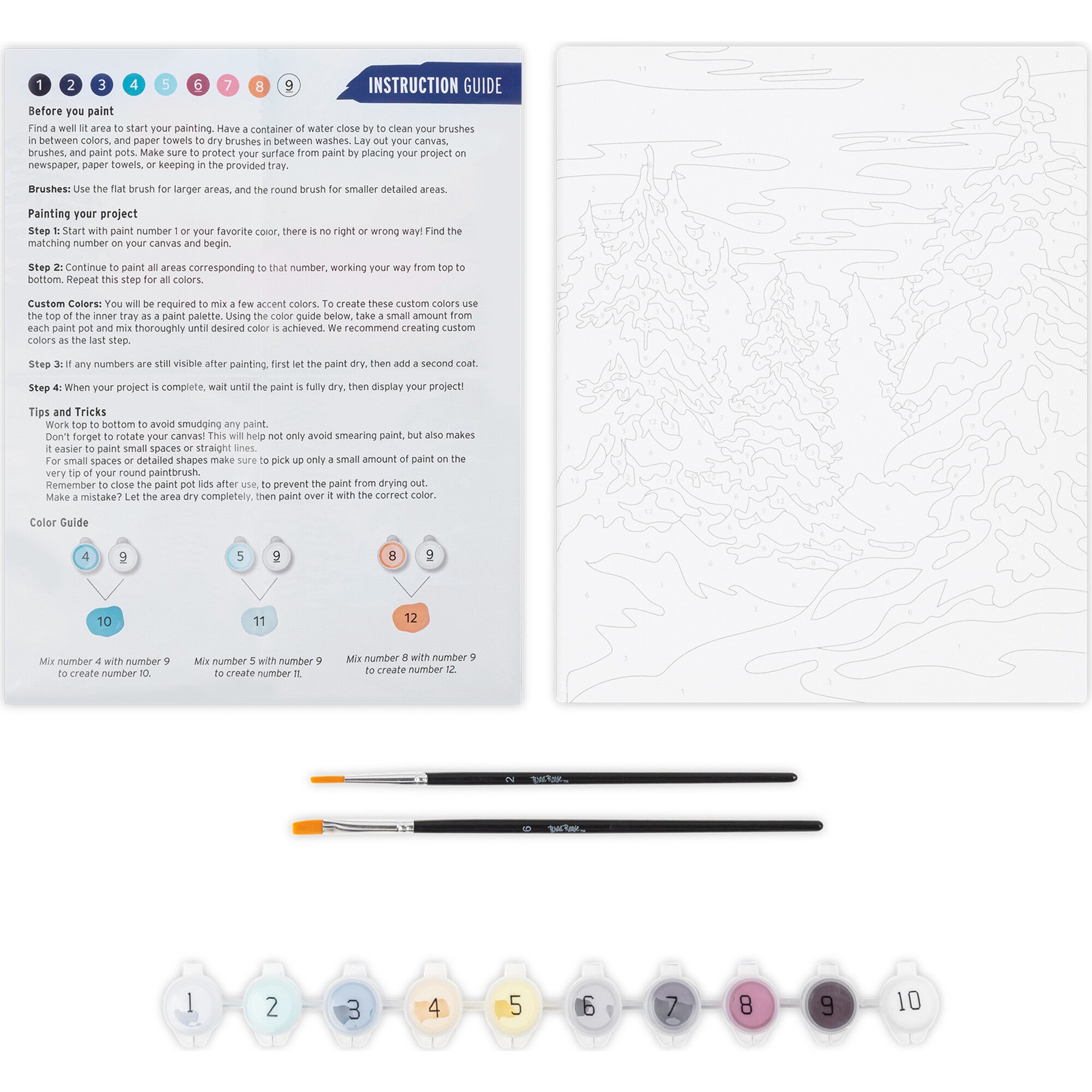 Acrylic Paint-By-Number Kit - Winter Wonderland