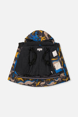 Two Piece Play Snowsuit Grey and Blue Dinosaur Print with Blue Pants