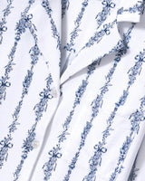 The Olivia Wide Leg Pima Pajama Set in Navy Mayfair Toile
