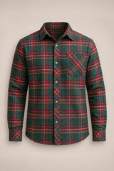 Mens John Shirt in Evergreen Plaid