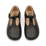 Darcey T-Bar Kids Barefoot Shoe - Black Leather