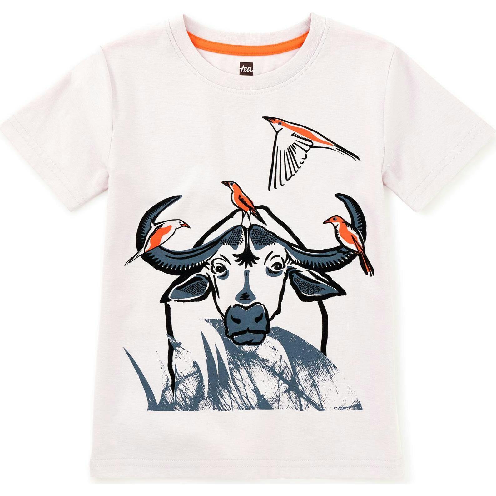 African Buffalo Graphic Tee, Purple