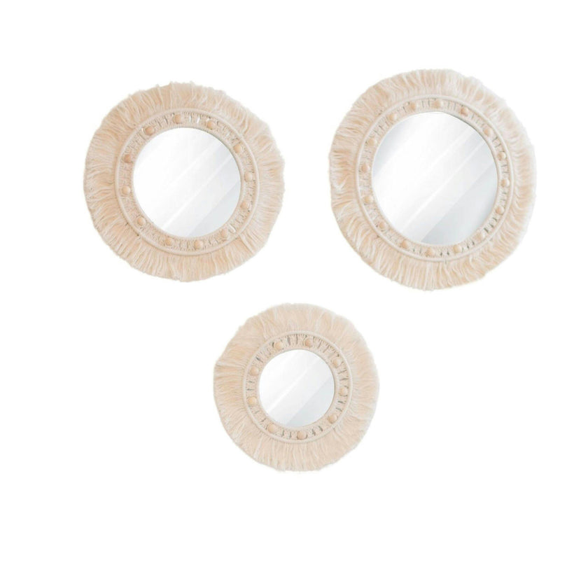 Willow Mirror Macrame Wall Decor (Set of 3)